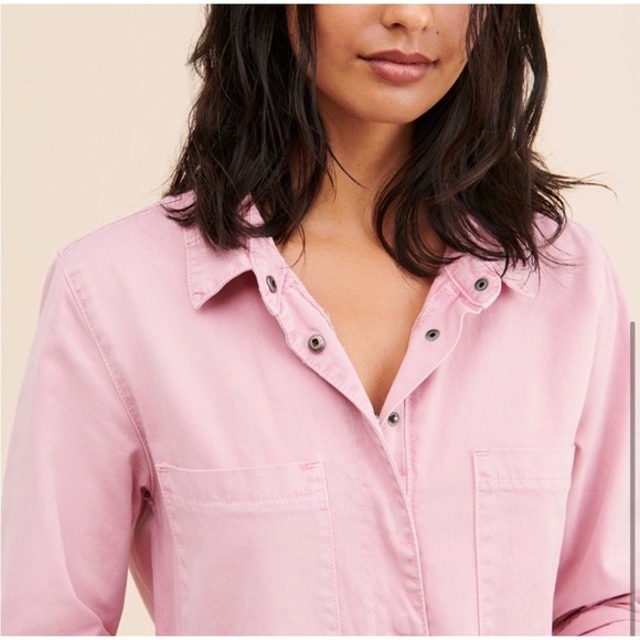 One Teaspoon Prophecy Romper Pink Cotton Utility Button Front Womens Size Small - Picture 2 of 12